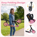 Folding Scooter with Suspension and 20cm Light-Up Wheels – Pink
