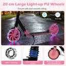 Folding Scooter with Suspension and 20cm Light-Up Wheels – Pink