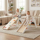 Panda Wooden Climbing Set with Triangle Slide and Balance Bridge – Colourful