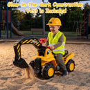 3-in-1 Kids Ride-On Construction Toy with Accessories – Yellow and Black