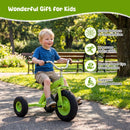 Kids Tricycle with Inflatable Tyres and Adjustable Seat – Green