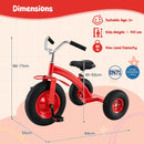 Kids Tricycle with Inflatable Tyres and Adjustable Seat – Red