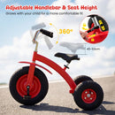 Kids Tricycle with Inflatable Tyres and Adjustable Seat – Red