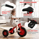Kids Tricycle with Inflatable Tyres and Adjustable Seat – Red