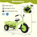 Kids Tricycle with Rear Basket and Adjustable Seat – Green