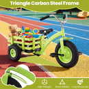 Kids Tricycle with Rear Basket and Adjustable Seat – Green