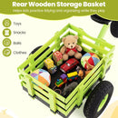 Kids Tricycle with Rear Basket and Adjustable Seat – Green