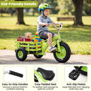 Kids Tricycle with Rear Basket and Adjustable Seat – Green