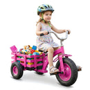 Kids Tricycle with Rear Basket and Adjustable Seat – Pink