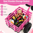 Kids Tricycle with Rear Basket and Adjustable Seat – Pink