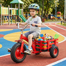 Kids Tricycle with Rear Basket and Adjustable Seat – Red