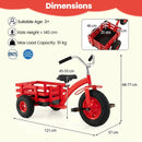 Kids Tricycle with Rear Basket and Adjustable Seat – Red