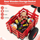 Kids Tricycle with Rear Basket and Adjustable Seat – Red