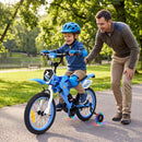 16-Inch Motocross-Style Kids Bike with Sound Effects – Blue