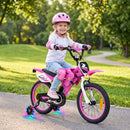 16-Inch Motocross-Style Kids Bike with Sound Effects – Pink