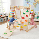 Foldable Wooden Jungle Gym with Swing and Monkey Bars – Colourful