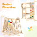 Foldable Wooden Jungle Gym with Swing and Monkey Bars – Natural