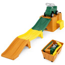 Kids Roller Coaster Track with Ride-On Car and Storage – Green