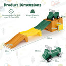 Kids Roller Coaster Track with Ride-On Car and Storage – Green