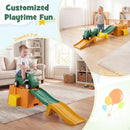 Kids Roller Coaster Track with Ride-On Car and Storage – Green