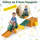 Kids Roller Coaster Track with Ride-On Car and Storage – Green