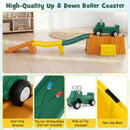 Kids Roller Coaster Track with Ride-On Car and Storage – Green