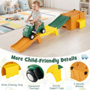 Kids Roller Coaster Track with Ride-On Car and Storage – Green