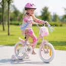 Girls Bike with Front Bag and Streamers – Light Pink / 14 inches