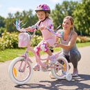Girls Bike with Front Bag and Streamers – Light Pink / 14 inches