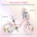 Girls Bike with Front Bag and Streamers – Light Pink / 14 inches