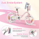 Girls Bike with Front Bag and Streamers – Light Pink / 14 inches