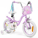 Girls Bike with Front Bag and Streamers – Purple / 14 inches
