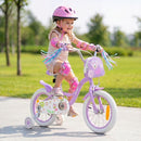 Girls Bike with Front Bag and Streamers – Purple / 14 inches