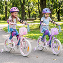 Girls Bike with Front Bag and Streamers – Purple / 16 inches