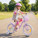 Girls Bike with Front Bag and Streamers – Purple / 16 inches