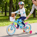 Kids Bike with Removable Basket and Adjustable Fit – Blue / 14 inches