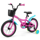 Kids Bike with Removable Basket and Adjustable Fit – Pink / 16 inches