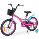 Kids Bike with Removable Basket and Adjustable Fit – Pink / 18 inches
