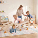 Rocket Wooden Triangle Climber, Arch and Balance Bridge – Natural