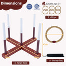 Wooden Ring-Toss Garden Game with Six Rings – Brown