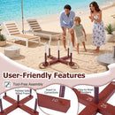 Wooden Ring-Toss Garden Game with Six Rings – Brown
