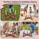 Wooden Ring-Toss Garden Game with Six Rings – Brown