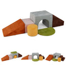 6-Piece Velvet Foam Climbing Playset – Grey