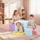 6-Piece Velvet Foam Climbing Playset – Light Pink