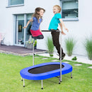 Double Trampoline with Adjustable Handrail – Blue