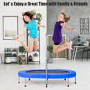 Double Trampoline with Adjustable Handrail – Blue