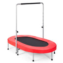 Double Trampoline with Adjustable Handrail – Red