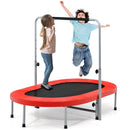 Double Trampoline with Adjustable Handrail – Red