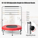 Double Trampoline with Adjustable Handrail – Red