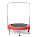 Double Trampoline with Adjustable Handrail – Red
